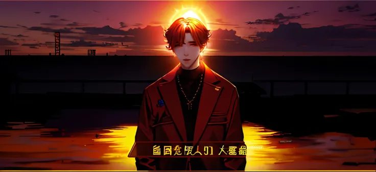 Cai Xukuns，the sunset，eventide， Split head