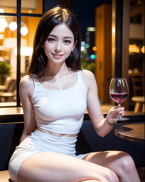 (64K, UHD, top quality, masterpiece: 1.2), (realistic, photorealistic: 1.37), super detailed, pretty woman 1 person, (slim face), (slim body), (brown hair), (short cut), cheeks slightly blushing, (44 years old), 38 years old, solo, beautiful detailed urban...