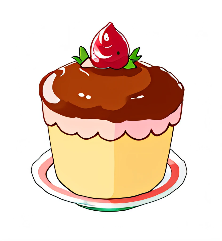 Draw a pudding cake with a similar style