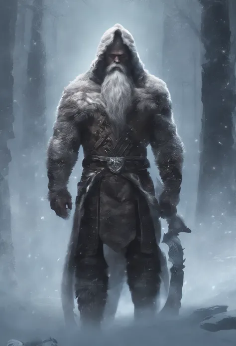 Estilo nordico，norse mythology，Ymir, Cuerpo gigante，musculoso, Vestimenta nordica, gigantesco，Fondo congelado， gigante de hielo, cuerpo completo, Tipo de disparo: Plano amplio
Estilo: hyper-realistic, Foto realism, cinematography
--ar 9:16