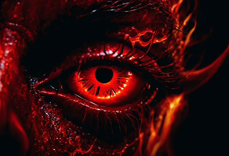 (best quality,highres,realistic:1.37),(stunning,closeup,devil's eye),photorealistic,ultra-detailed,red,twisted,horrifying,glowin...