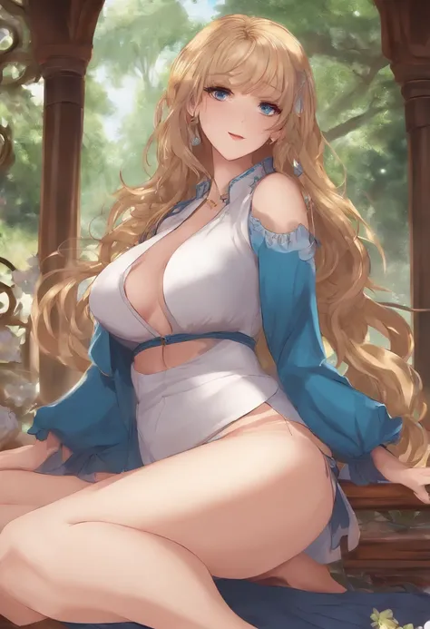 anime babe, with, open legs, with, a, belly bulge, filled with cum,