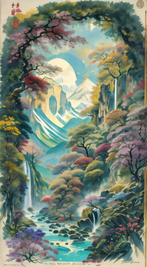 It is indeed a beautiful mountain, Chiho brandished his halberd,The screen is 10,000 feet high.in a sunbeam，The haze on the mountain was faintly caressed blue,after rainny，The black rocks look cool green.Withered creepers coil around ancient trees,And the ...