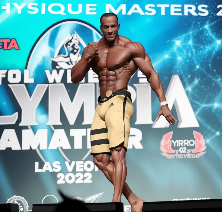 arafed bodybuildeer posing on stage at a competition, Sr. Universo, bodybuilder physique, & Jeehyung Lee & WLOP, tiradas em 2022, foto de 2022, Fit physique, musculoso!!, exaggerated physique, professional unique master piece, 2 0 2 2 foto, Exaggerated mus...