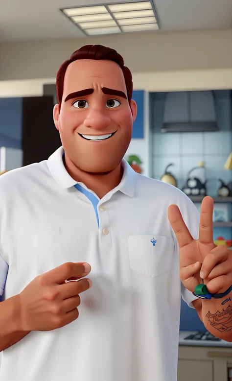 Um homem moreno estilo disney pixar, alta qualidade, melhor qualidade