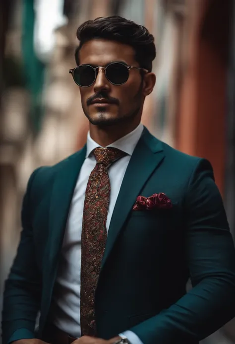 Hombre con traje y lentes de sol