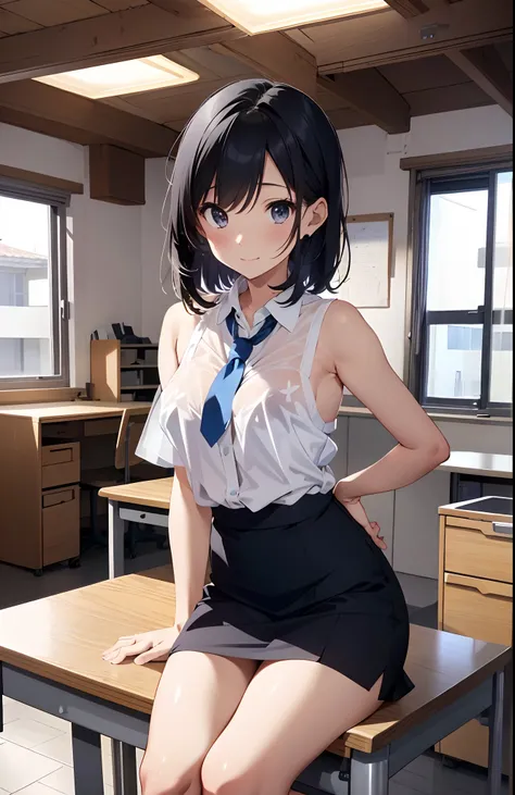 ((s Office、In the company、office building、Office、Beauty Secretary)), unparalleled masterpiece ever, Perfect Artwork, ((a beautiful slender girl、A slender、Perfect female figure)), maturefemale, Narrow waist, Looking at Viewer, Kamimei、enchanting posture, cl...