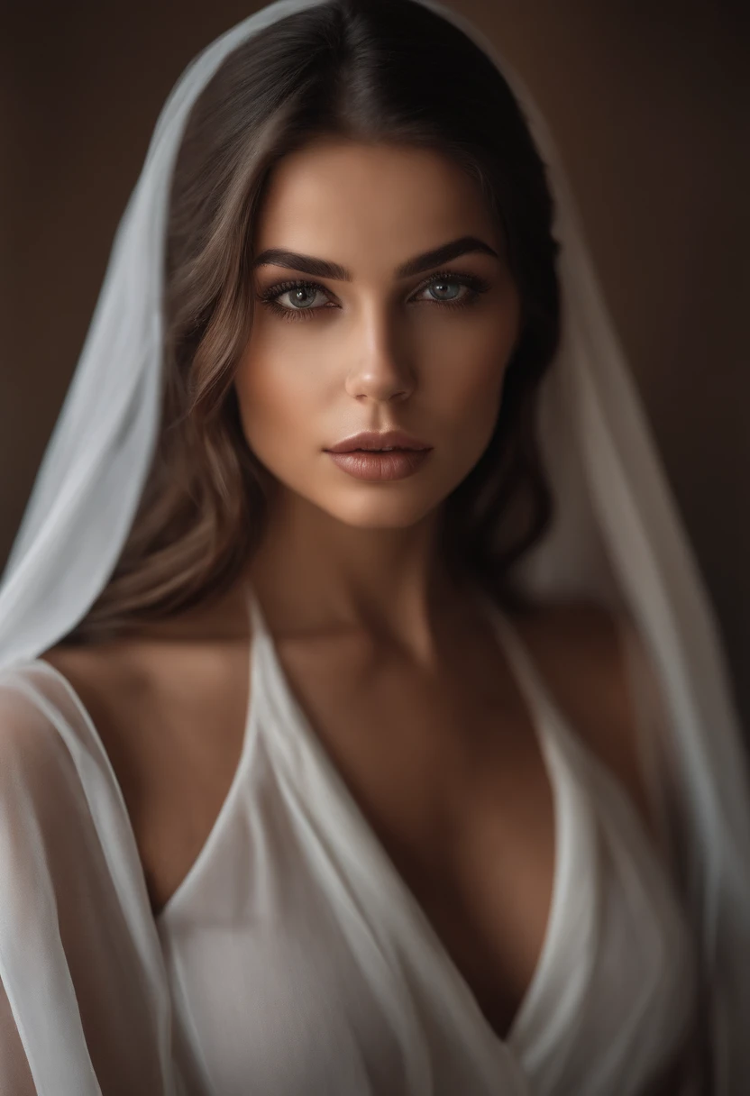 Spanish Woman Completely , fille sexy aux yeux bruns, ultra realist, Meticulously detailed, Portrait Sophie Mudd, cheveux bruns et grands yeux, selfie of a young woman, Dubai Eyes, Violet Myers, sans maquillage, maquillage naturel, looking straight at came...