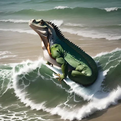 Iguana surfando