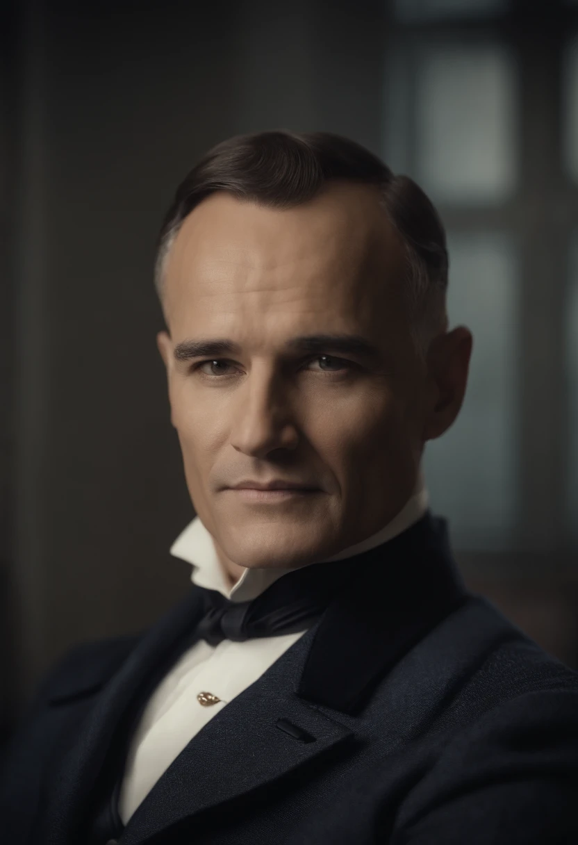 Retrato de Napoleon Hill com 60 anos. CGI, melhor qualidade, 8K