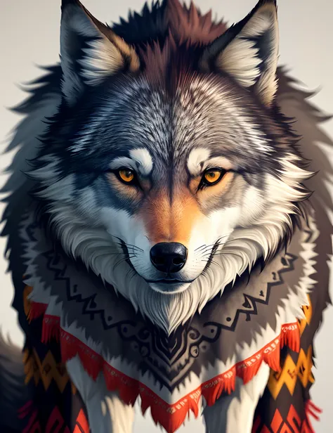 wolf,tribal pattern