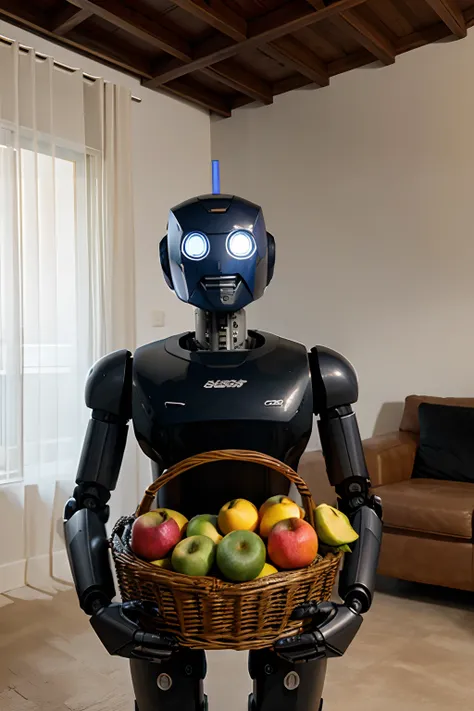 a robot , contemporary , em, Indoors,  Fruit basket