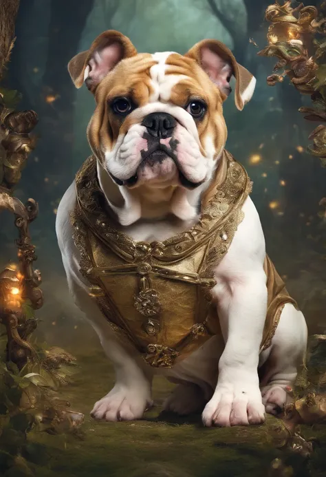 English Bulldog，o cachorrinho，raios de sol