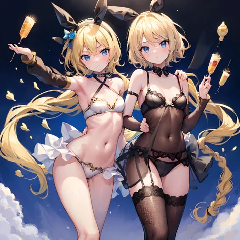 1 chica, Kagamine Rin (Cortina de pelvis: 1.3) Black Sheer Erotic Lingerie, obra maestra, arte oficial, hiperenfoque, Sakimi Zen (mejor calidad: 1), (obra maestra: 1), (Super detail: 1), (Medias: 1.2), 1 chica, Regordeta, avergonzada de mirar a la audienci...