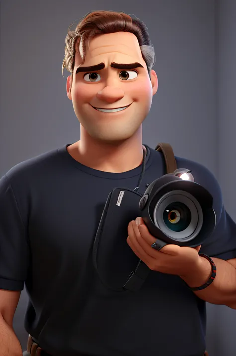 Um homem com cabelos grisalhos, estilo disney pixar, alta qualidade, melhor qualidade