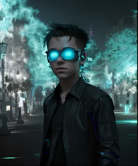 Change background cyber punk realistic boy image ,8k ,realistic face