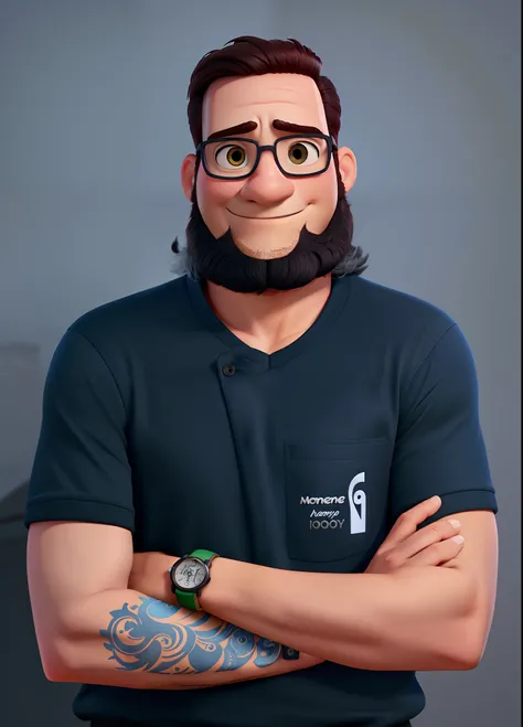 Um homem moreno estilo Disney Pixar, alta qualidade, melhor qualidade.