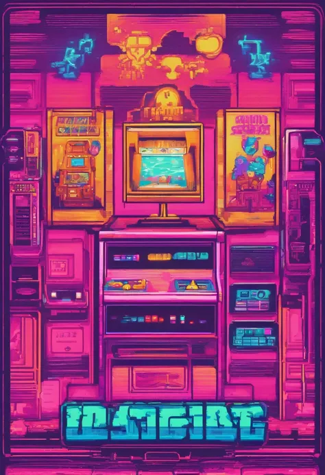 kawaii aesthetic, Sala de Jogos Arcade, ZERO, vaporwave, Synthwave. WATER ICONS, fogo, eletrecidade, metal, ar, terra, luz