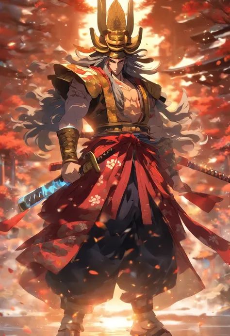 (((Anu))) best quality, ultra-high resolution, CG detalhado 4K, master part, deus samurai branco,God of heaven,nuvem, Roupas de samurais,samurai com armadura, ((standing pose)), Imagem de samurai , aesthetic, centrado na tela, corpo inteiro