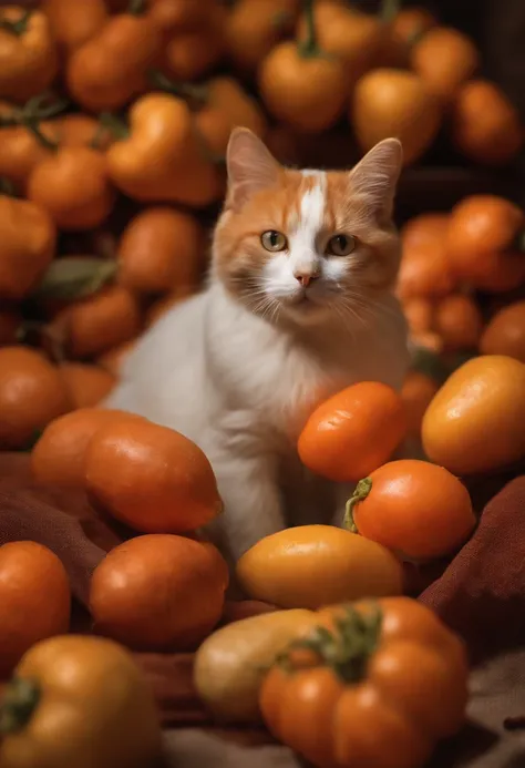 Une carottes en or avec un chat roux dessus