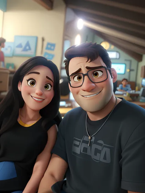 casal estilo disney pixar, alta qualidade, melhor qualidade