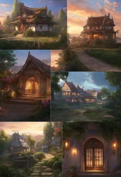 Houses Anime Scenery, and ground destroyed