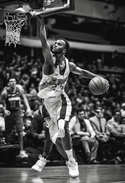 Antropomorfismo coelho jogando basquete no estilo vetor, monocromatic