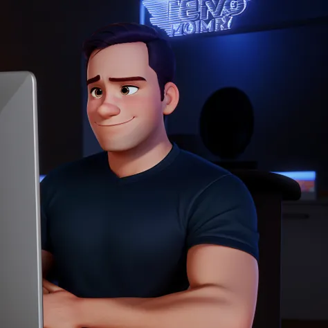 Um homem moreno estilo disney pixar, alta qualidade, melhor qualidade