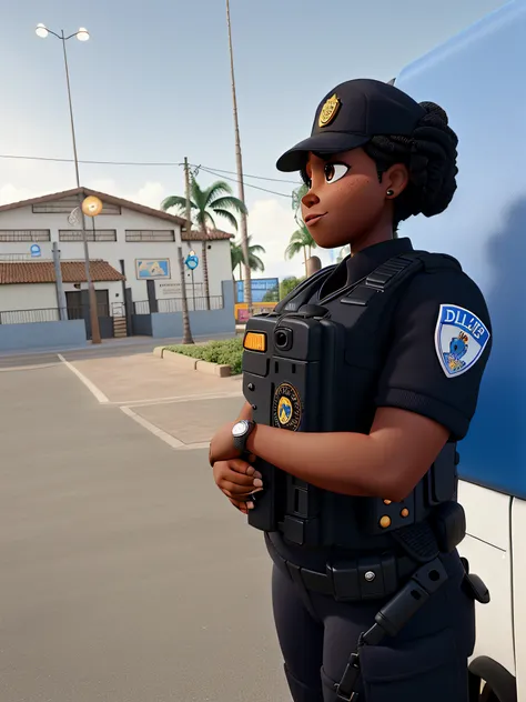 mulher negra, policial, disney pixar