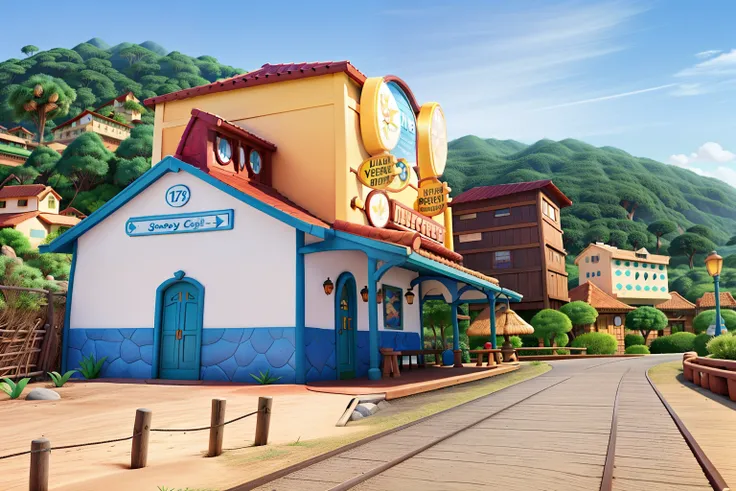 Uma paisagem Disney pixar, alta qualidade, melhor qualidade