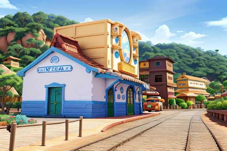 Uma paisagem Disney pixar, alta qualidade, melhor qualidade