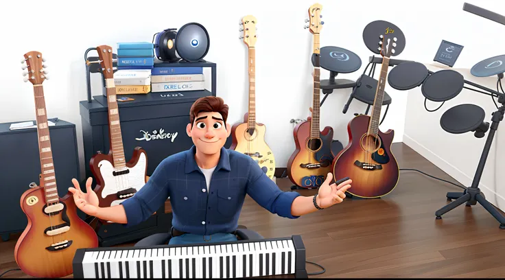 Um homem estilo disney pixar, alta qualidade, melhor qualidade