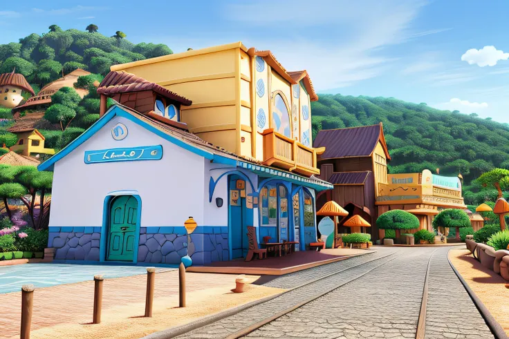 Uma paisagem Disney pixar, alta qualidade, melhor qualidade