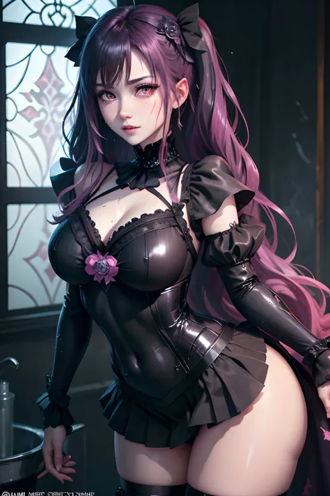 Fornication、Hard Dark Gothic Makeup、Maniacal、Deep night sky、horor、Black Dark Eyeshadow、slaves、crying how bright、mourn、Sad songs、Good skin luster、Lace pink、Long hair straight hair、Dark Gothic Makeup、Dark smile、Restless Palace、Expressions of sexual arousal、F...