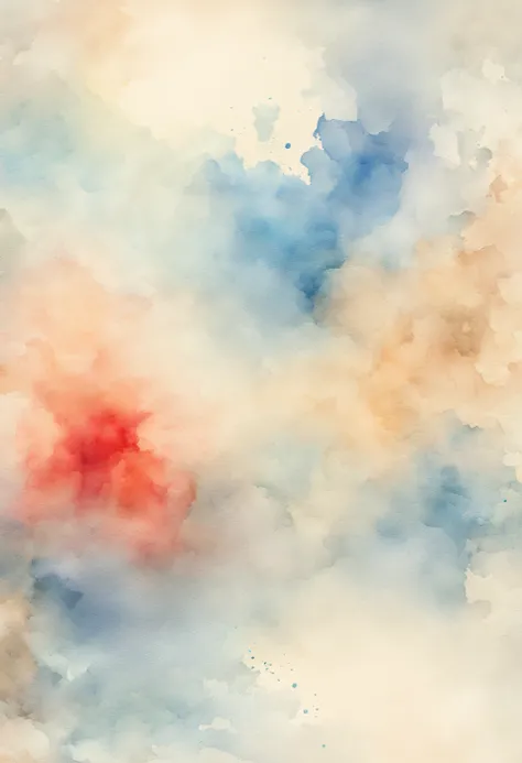 an abstract faded watercolor background incorporating red with tinges of blue and beige color in pastel style, have brush scratches, too blurry, less prominent background, creatively mixed all the colors, background color