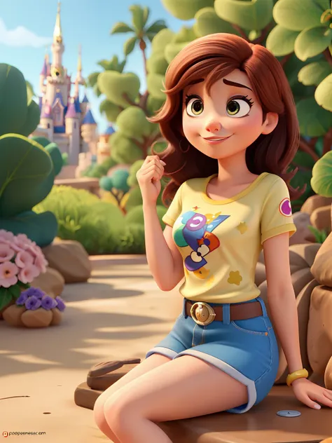 Mulher estilo Disney pixar, alta qualidade, melhor qualidade