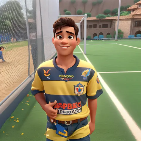 um menino moreno, estilo disney pixar, alta qualidade melhor qualidade