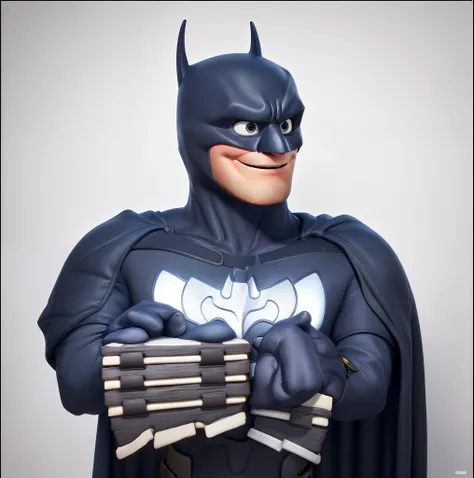 Make a Disney Pixar style poster. Um personagem homem vestido de batman.