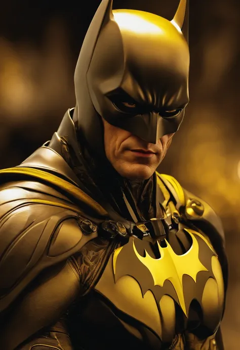 A Yellow Batman in Cybernetic Suit