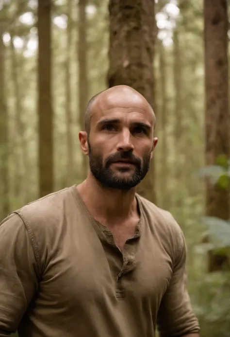 Ed Stafford explorador, realismo, 8k, detalhado, floresta, animais selvagens, cinema