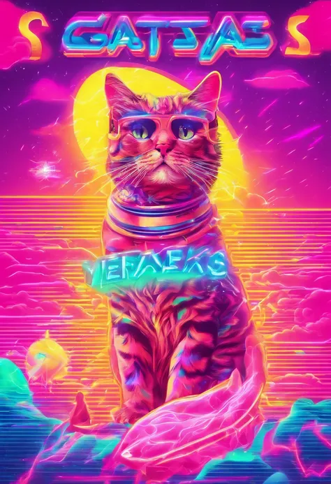 Cartaz de curta metragem , com nome Power gatos