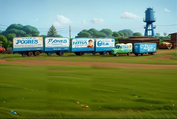 Various Pixar Style Trucks, alta imagem de alta qualidade