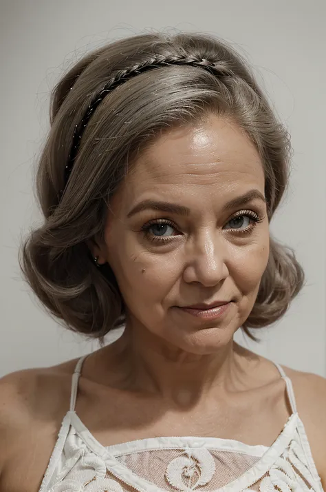 (Velha:1.4), com cabelos longos grisalhos, Rosto estrito, dona de casa, olhar tia, de perfil Merly moore cabelo branco. olhos azuis gordinha, envelhecida, 84 anos de idade da mulher, not very pretty (grandma)