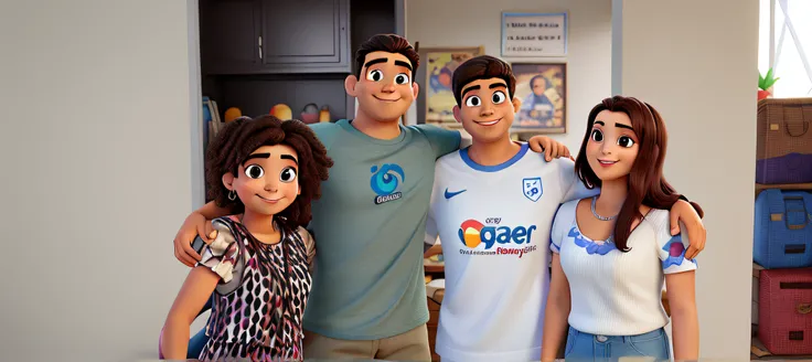 Uma familia estilo disney pixar, alta qualidade, melhor qualidade