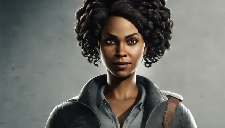 Alan Wake 2 thumbnail black female with curly hair in ponytail fbi, scary house