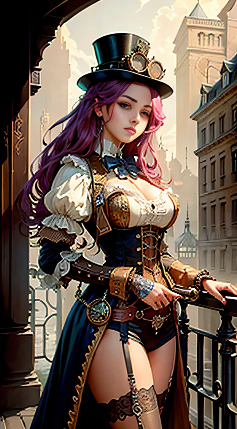 (masterpiece, top quality, best quality, official art, beautiful and aesthetic:1.2), (1girl:1.3), extreme detailed,(Steampunk:1.2),colorful,highest detailed