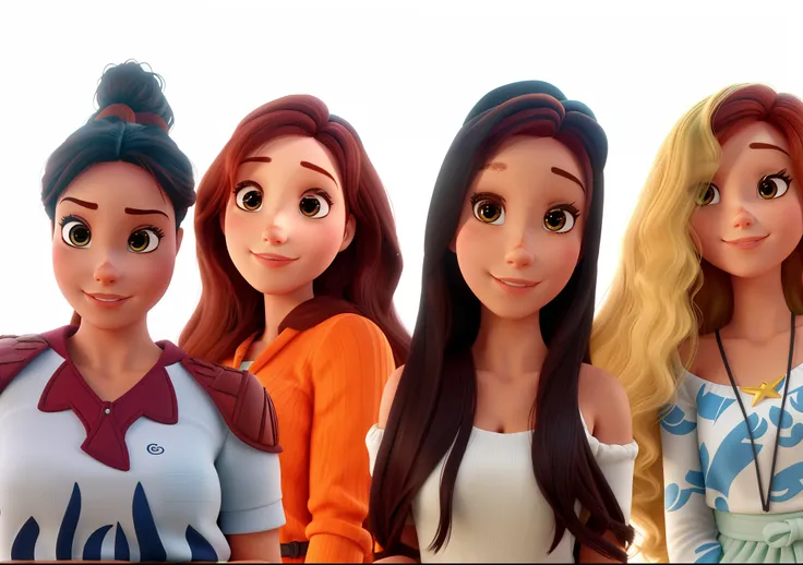 Quatro mulheres duas loiras uma ruiva e uma morena, pixar, melhor qualidade