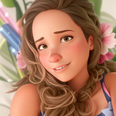 uma mulher no estilo pixar, alta qualidade, melhor qualidade