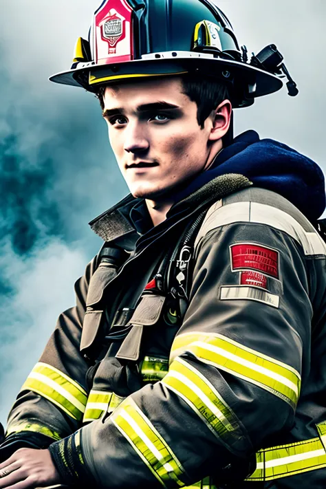 Josh Hutcherson as a firefighter