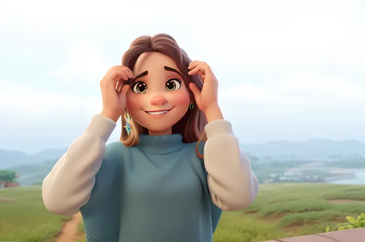 Uma mulher loira estilo disney pixar, alta qualidade, melhor qualidade